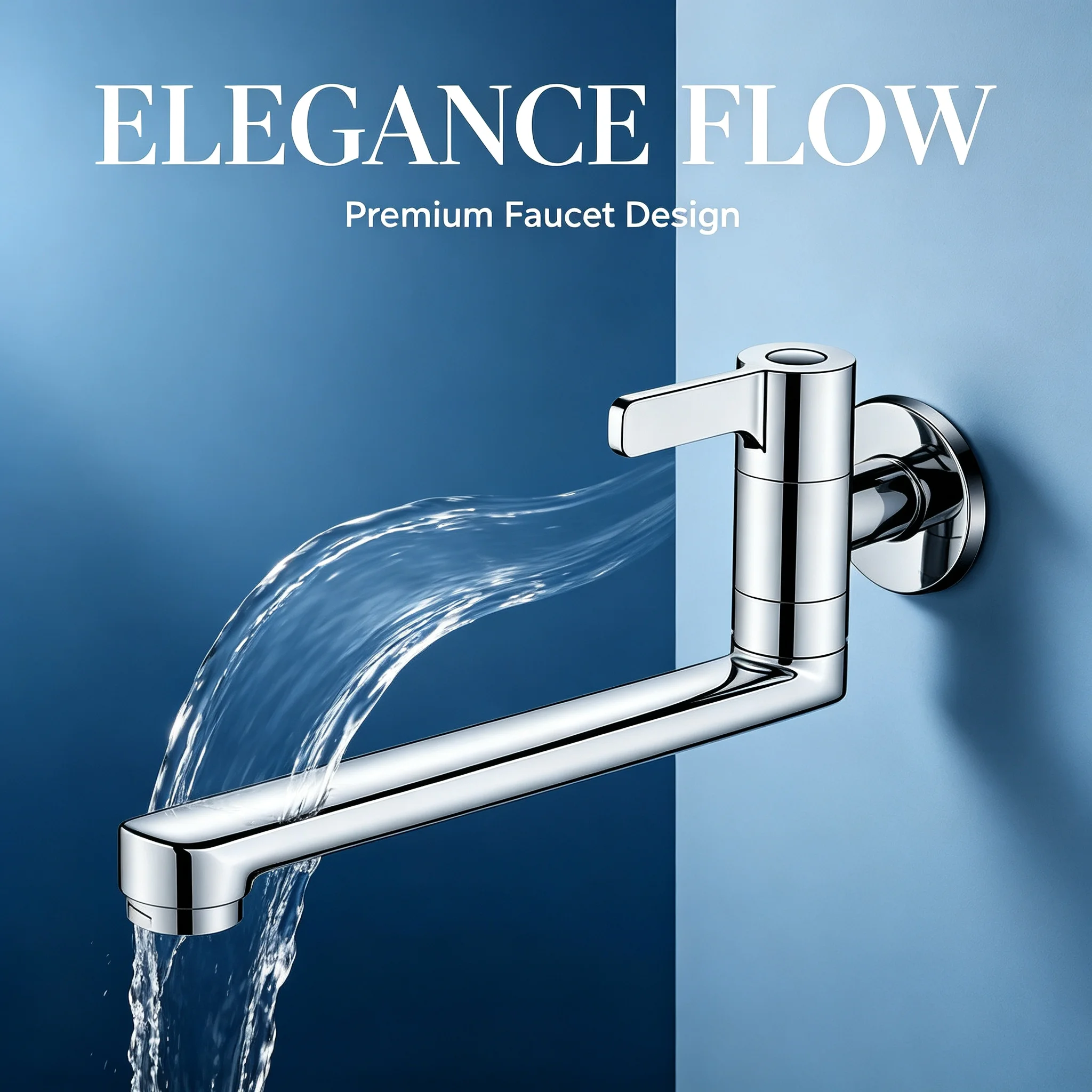 25cm Extended Faucet anti Splash, Rotatable Wall Mounted Single Cooling Single Hole, Suitable for Kitchen Sink Use