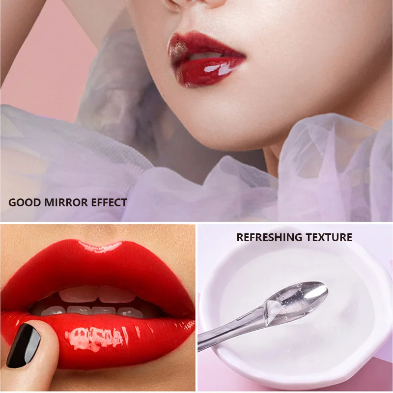 Brillo de labios líquido de negocios DIY, Base de aceite hidratante, brillo de labios transparente, Gel de materia prima