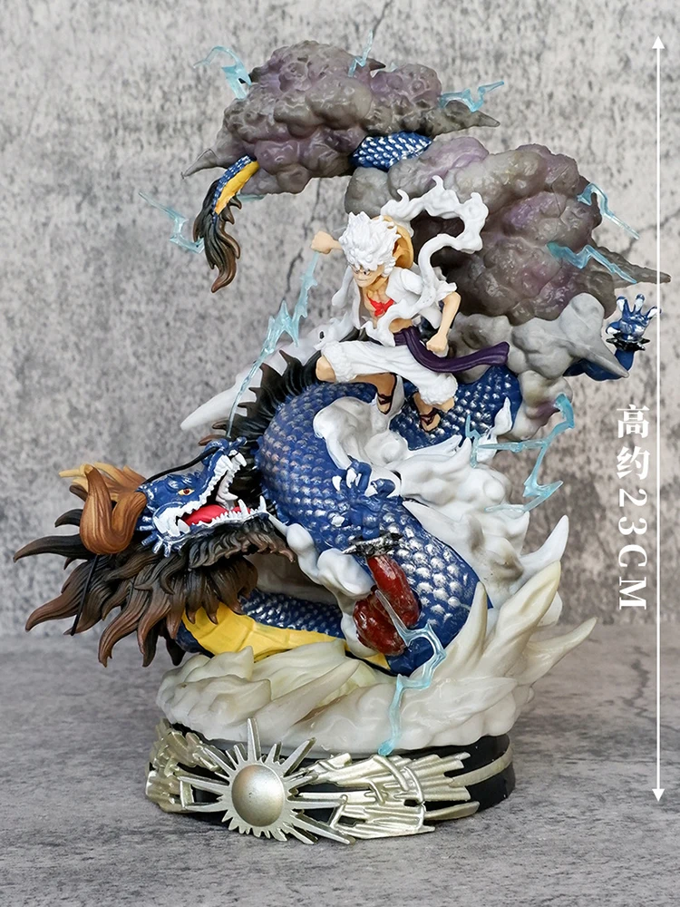 2025 23cm Figurki Akcji Anime One Piece Nika Monkey D Luffy kontra Kaidou Luffy Gear 5 Statuetka Model Kolekcjonerski Zabawka Prezent