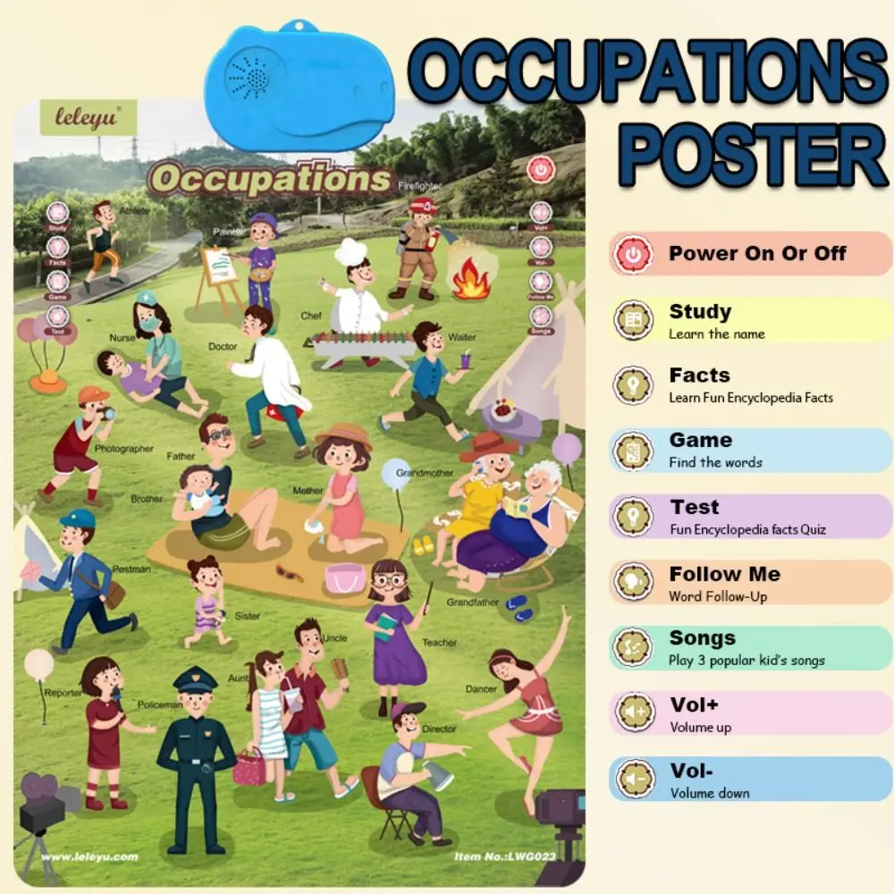 English Learning Audio Wall Chart Reading Electronic Learning English Alphabet Wall Chart Digital Animal Music Talking Poster