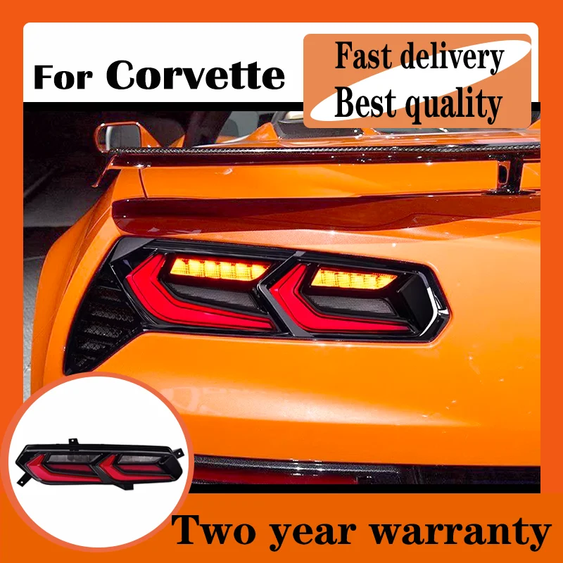 For Chevrolet Corvette C7 LED Taillights 2014-2019 Rear Light Dynamic turn signal Brake Reverse lights fog lamps Taillight Cover