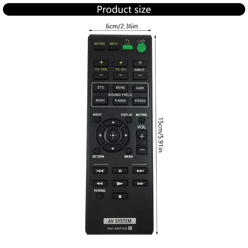 RM-ANP109 Remote Control Replacement for Soundbar System EZW-RT50 HT-CT260H HT-CT260HP HT-CT260W EZWRT50 HTCT260H