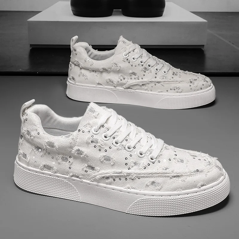Chunky Slip-on Breathable Casual Canvas Shoes for Men Summer Designer Luxury Low Price Sneakers Size 44 Adults Common Man Shoe