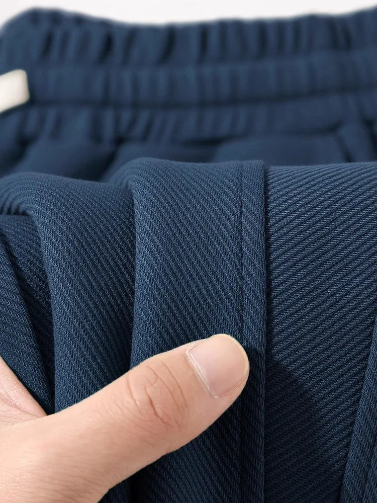 

Повседневные спортивные брюки из плотного твила с манжетами, с высокой талией, на резинке, из полиэфирного волокна