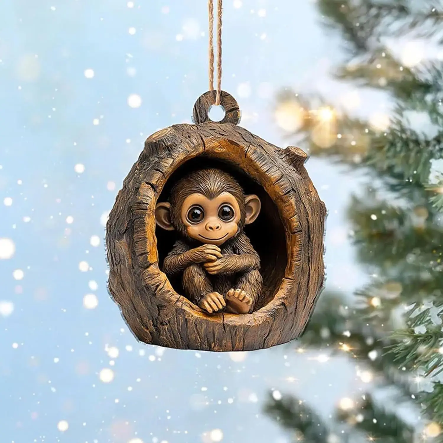 Enfeites de natal acrílico dos desenhos animados floresta acrílico enfeites de natal decoração sazonal para teto da árvore bonito pendurado pingentes