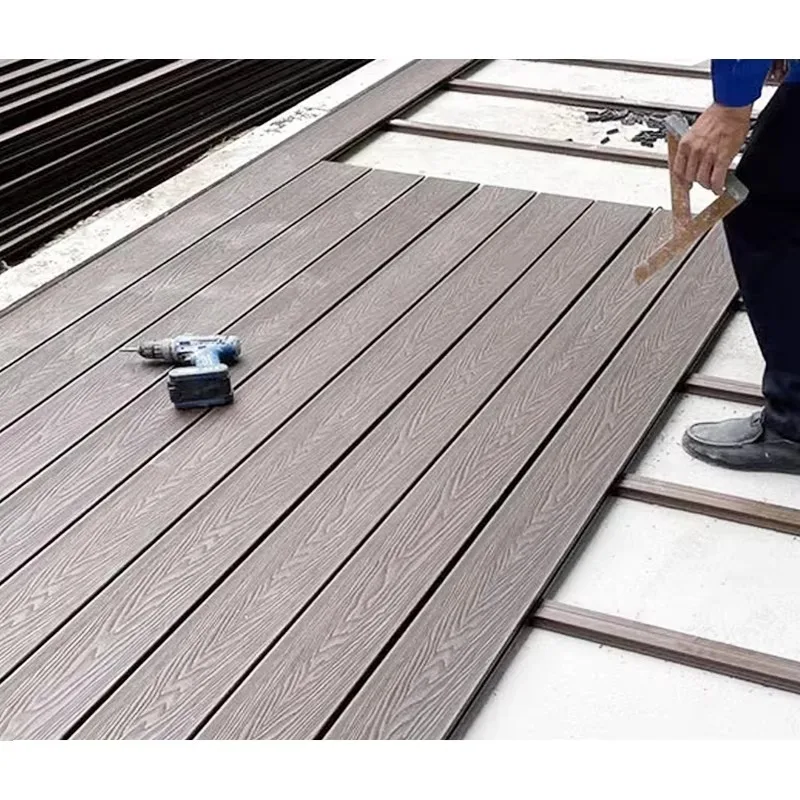 Customized size Engineered Flooring Lightweight Exterior Wall Floor Waterproof WPC Composite DECKING Outdoor Portable