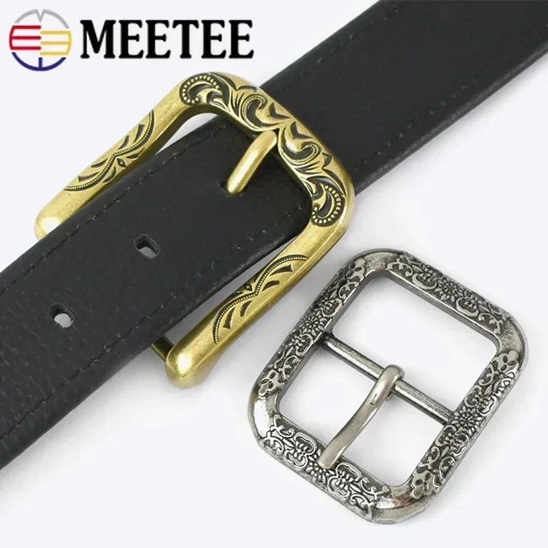 Meetee 2/5Pcs 35/40mm Retro Belt Buckle Metal Pin Buckles Head Leather Crafts Belts Clasp Decoration Hardware Accessories