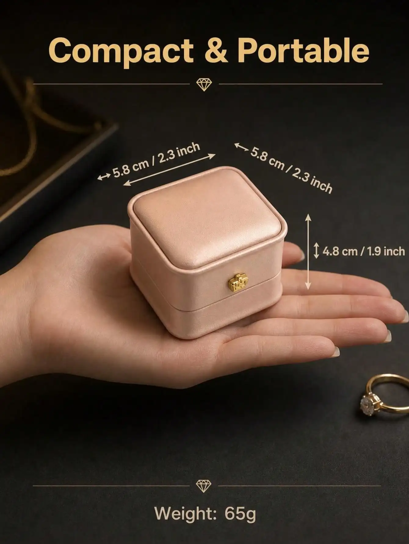4 Pieces/2 Pieces! 58*58mm Exquisite Crown Design Ring Box, Faux Leather Jewelry Gift Box, Perfect for Engagement, Proposal, Wedding Gifts, Jewelry Display, Birthday Gifts, and High-End Gift Packaging