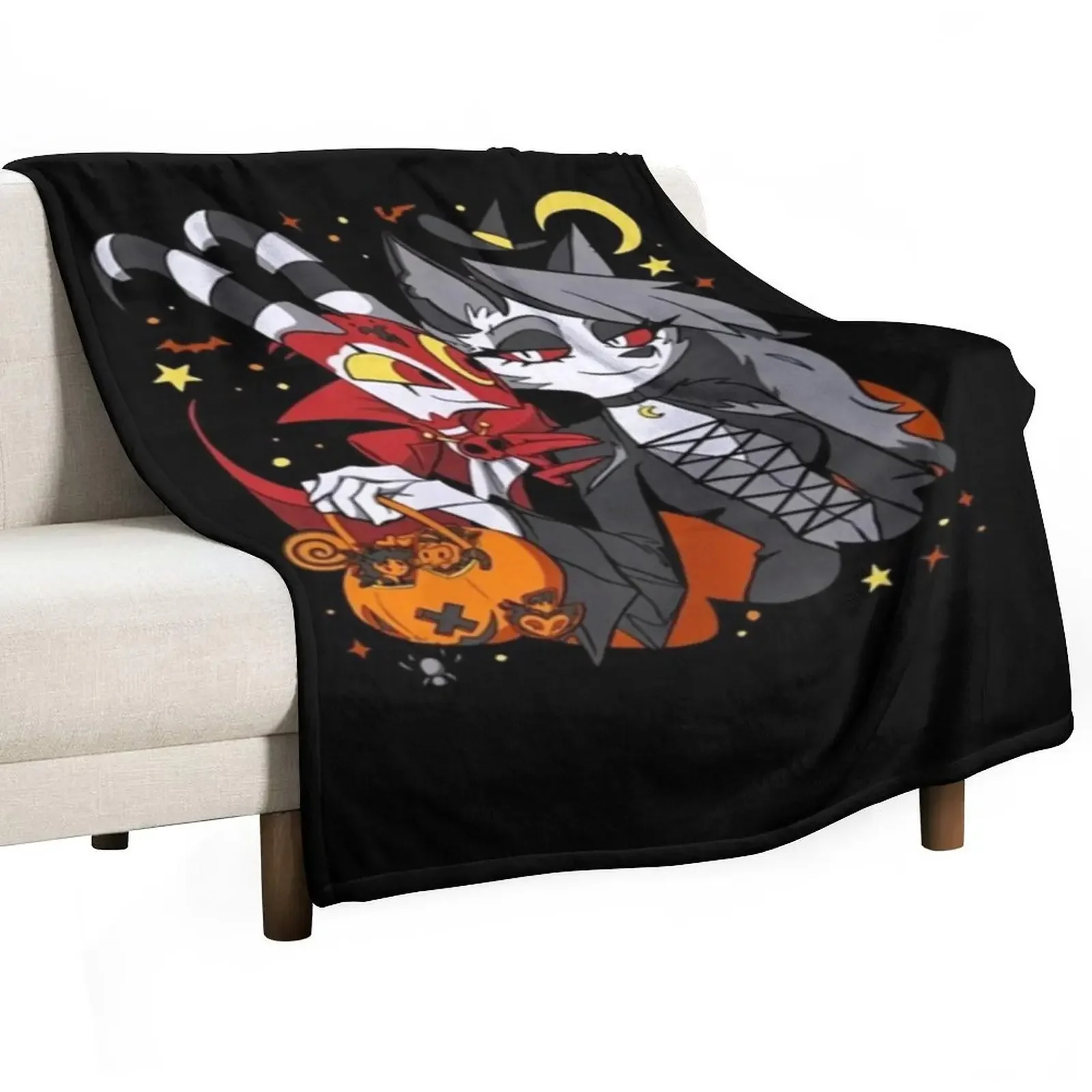

Helluva Boss Loona Throw Blanket Luxury Designer Moving Shaggy Flannel Fabric Blankets