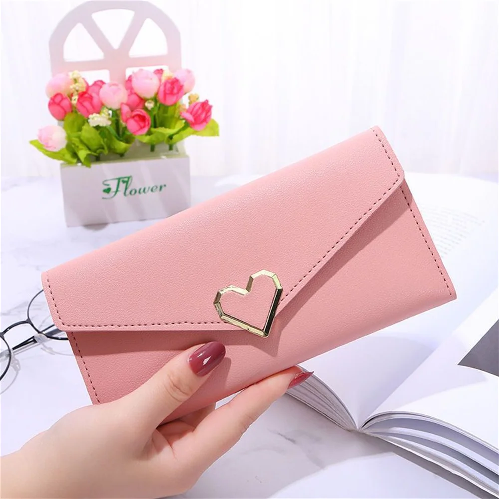 Women Wallet PU Leather Purse Female Long Wallets Luxury Love Heart Money Pouch Handbag For Women Coin Purse Card Holders Clutch