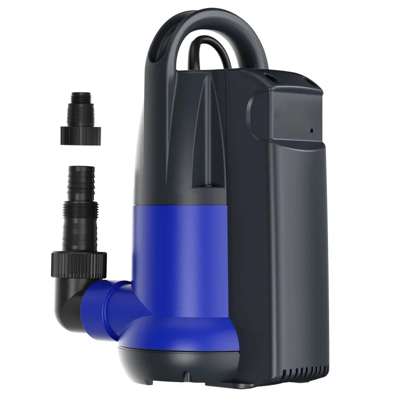 1HP Sump Pump Automatic Submersible Water Pump 4000GPH Built-in Float Switch Portable Utility Pumps with Adapters for Hot Tub