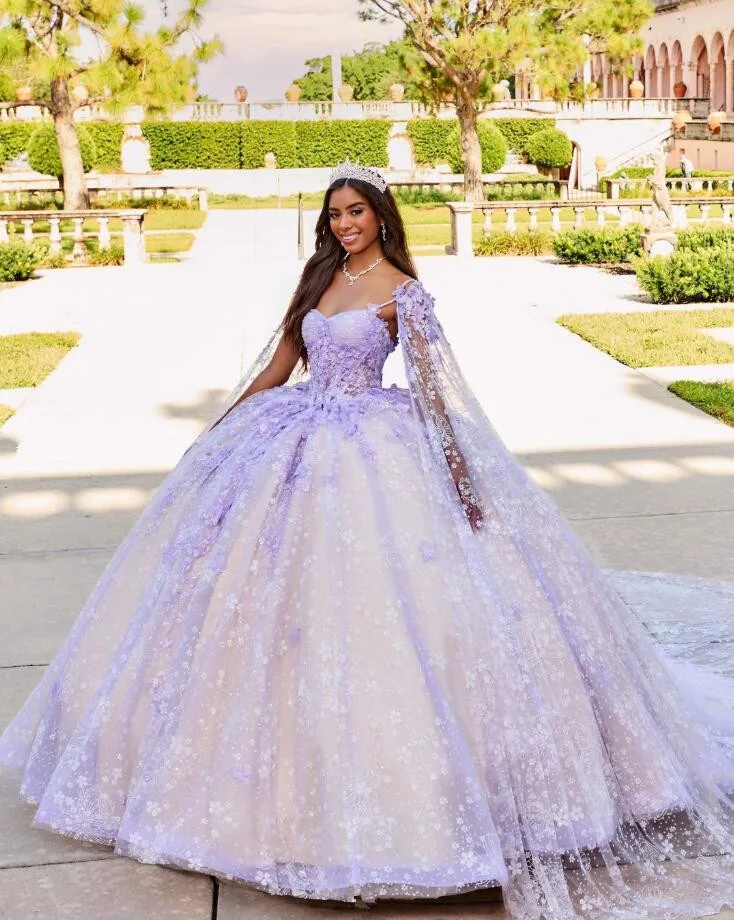 Vestido princesa quinceanera com capa, espartilho floral de renda, vestido de renda, hortelã, capa, 15 anos, 2024