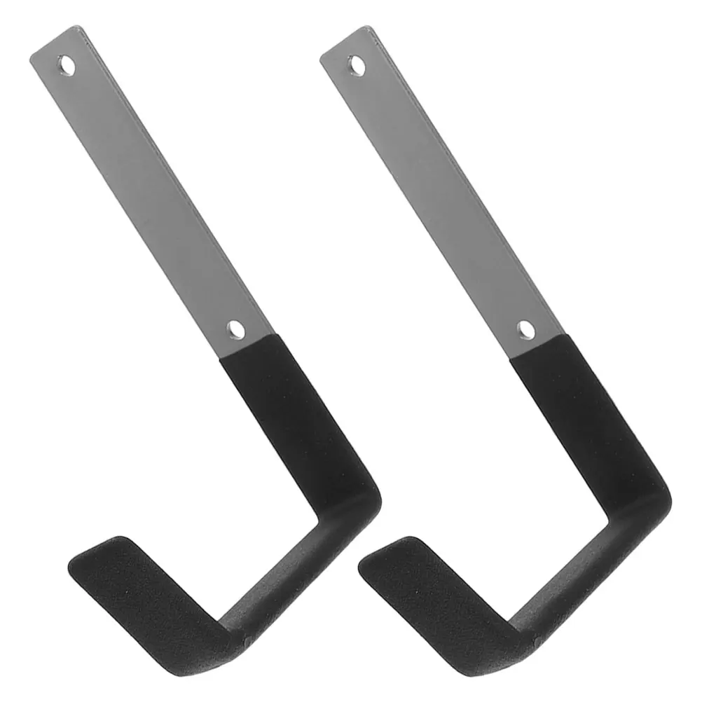 

2pcs Heavy Duty Garage Storage Hooks Wall Mount Bicycle Hanger Metal U Shaped Tool Holder Black Iron Rack for Garden Fold Chair