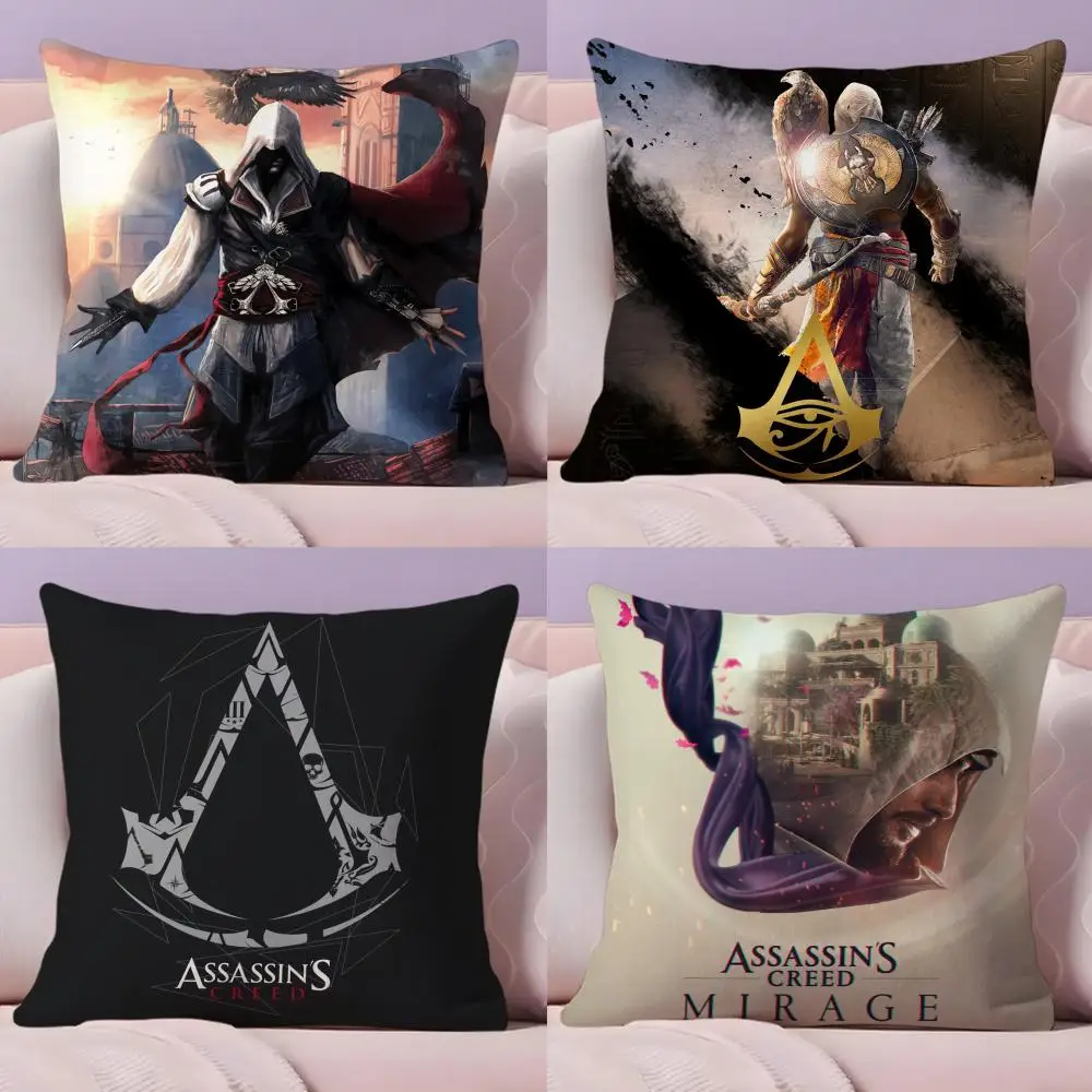 A-AssassinS C-Creed Game Cushion Cover Plush Fabric Soft Double-Sided Printed Sofa Warm Winter Home Gift Pillow Cover
