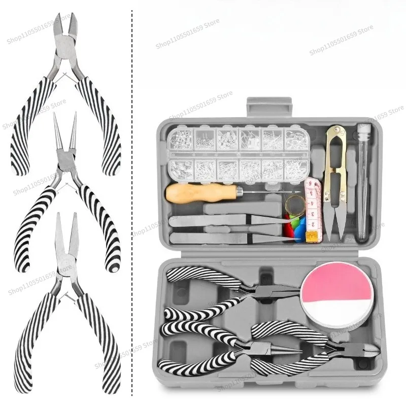 For 17-Piece Jewelry, Tool Set, Handle, Jewelry Pliers, Woven Beads