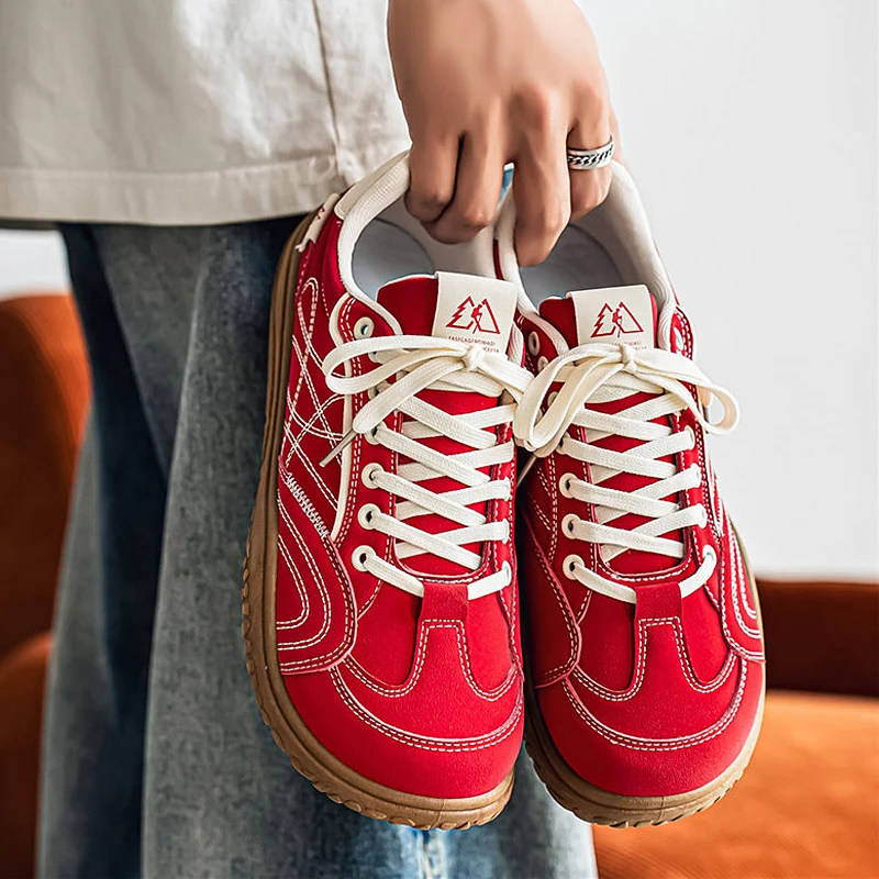 Red Wide Width Walking Shoes For Woman Casual Men Retro Trainer Sneakers Driving Shoes Plus Size 46 Zapatos Casuales 2026