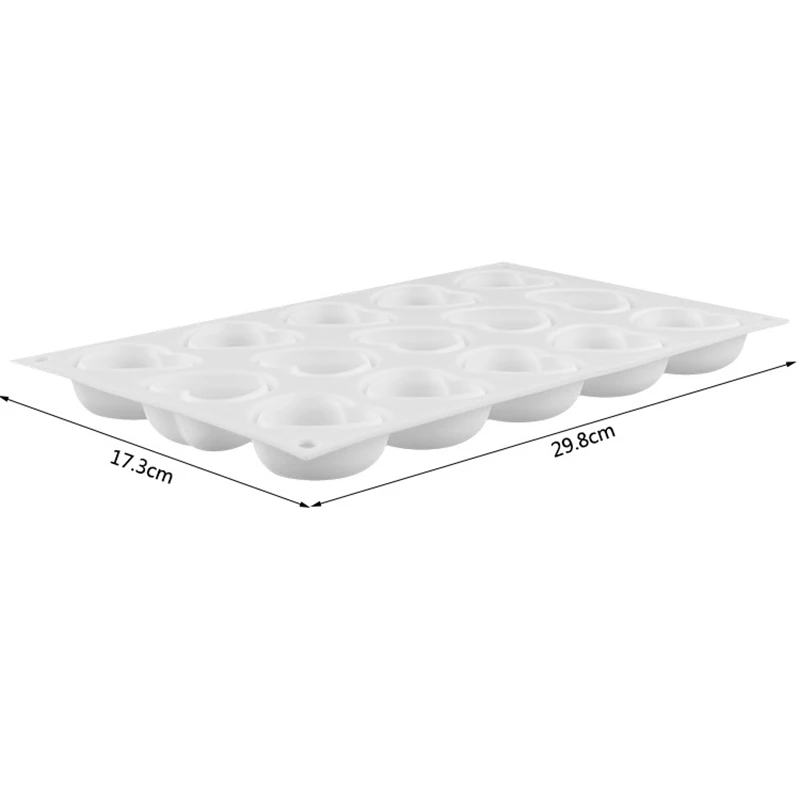 15 Cavity Mini Heart Silicone Cake Baking Mold for Ice Cream Chocolate Jelly Pudding Pastry Dessert Bread Soap Decorating Tools