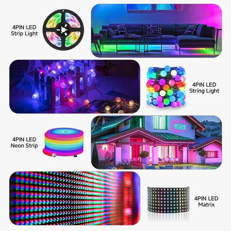 LED مكبر صوت أحادي مكرر تحكم TTL مكبر للصوت 1 إلى 8 دعم عنونة LED قطاع أضواء ل WS2812B WS2811 3Pin