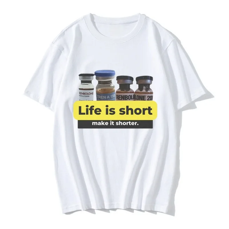 

Life Is Short Make It Shorter Meme Дышащая быстросохнущая свободная удобная повседневная футболка с круглым вырезом и короткими рукавами с 3D принтом