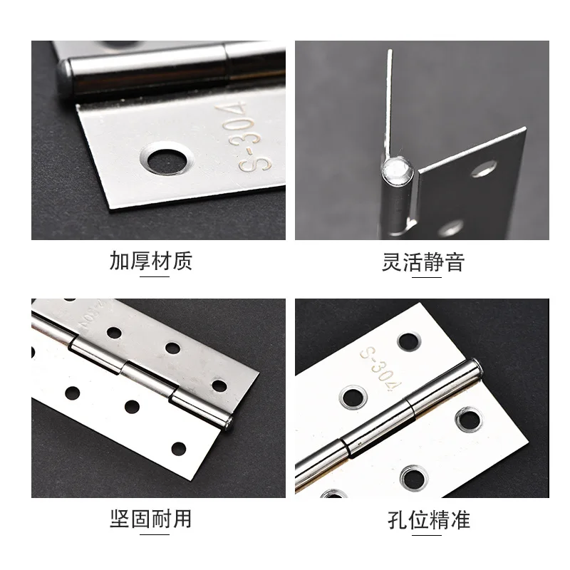 4Pcs Stainless Steel Flat Hinge Cabinet Doors 1 inch 1.5 inch 2inch 2.5 inch 3inch 4inch Windows Hinge Wooden Box Mini Hinge