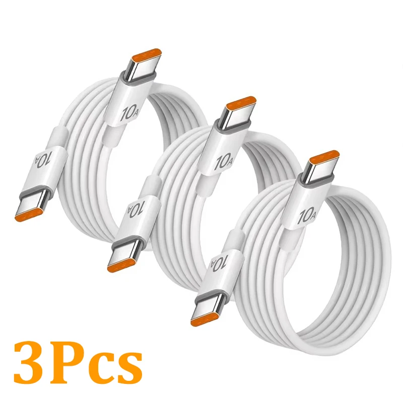 1/3Pcs 10A Cable 120W Super Fast Charging Type C To Type C Cable Highspeed Data Transfer