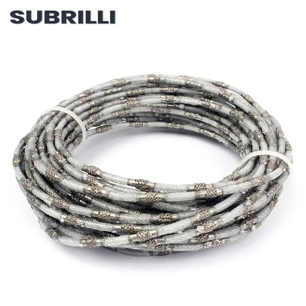 SUBRILLI 10 Meters Diamond Wire Cutting Mining Rope Saw with Connector Closed Loop Stationary Diamond Wire Saw for Stone Profile