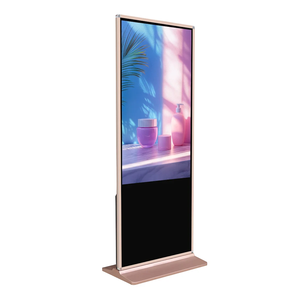 55 Inch 4K UHD Indoor Digital Signage Kiosk, Customized Interactive LCD Advertising Display for Retail Marketing