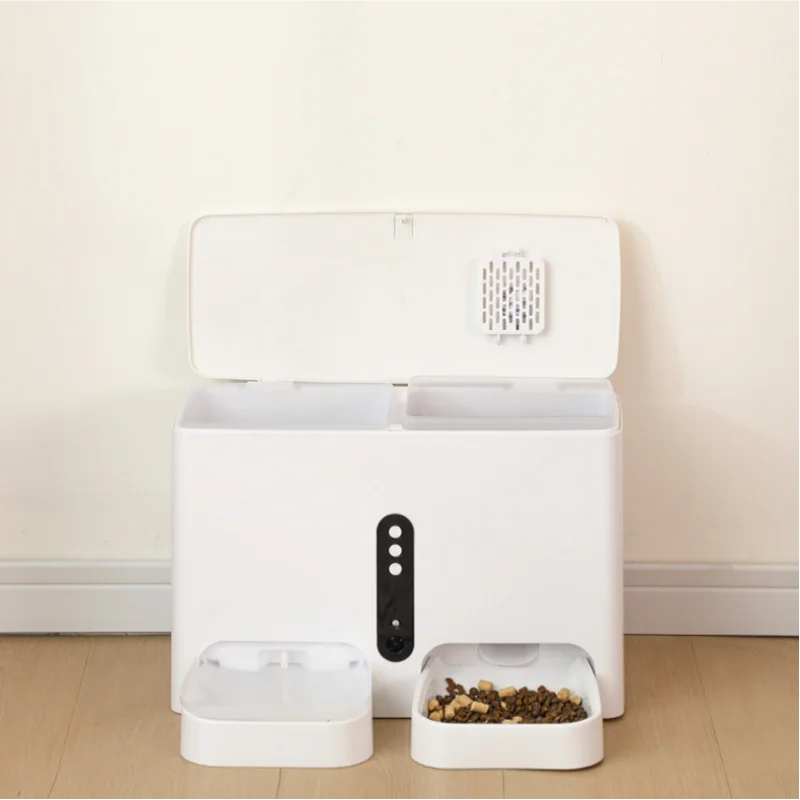 WiFi Stylish Smart Pet Feeder & Water Fountain All-in-One Video Intercom Automatic Food Water Dispenser for Cats Dogs Tuya App