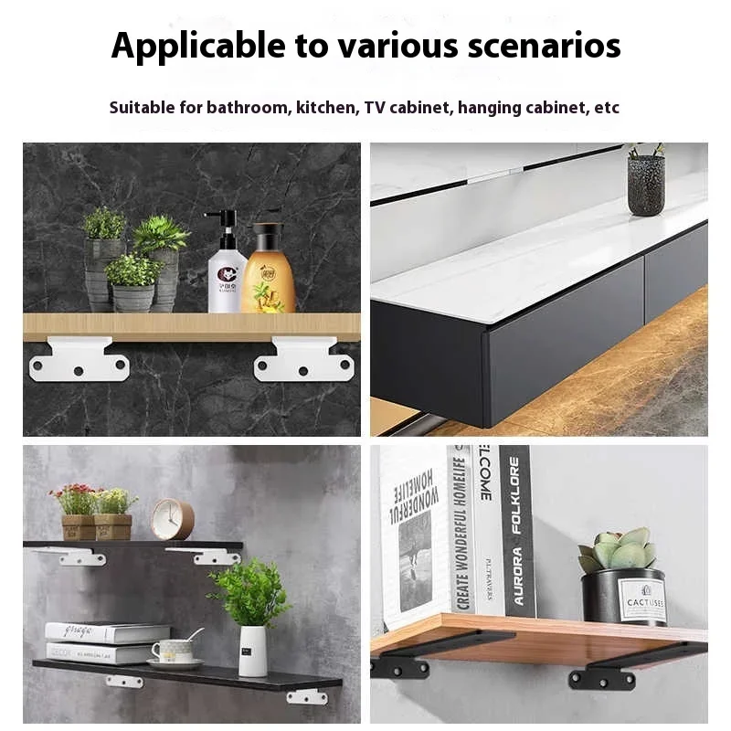 2Pcs 5MM thick concealed floating shelf triangular bracket, shelf hardware, cast iron industrial metal wall bracket