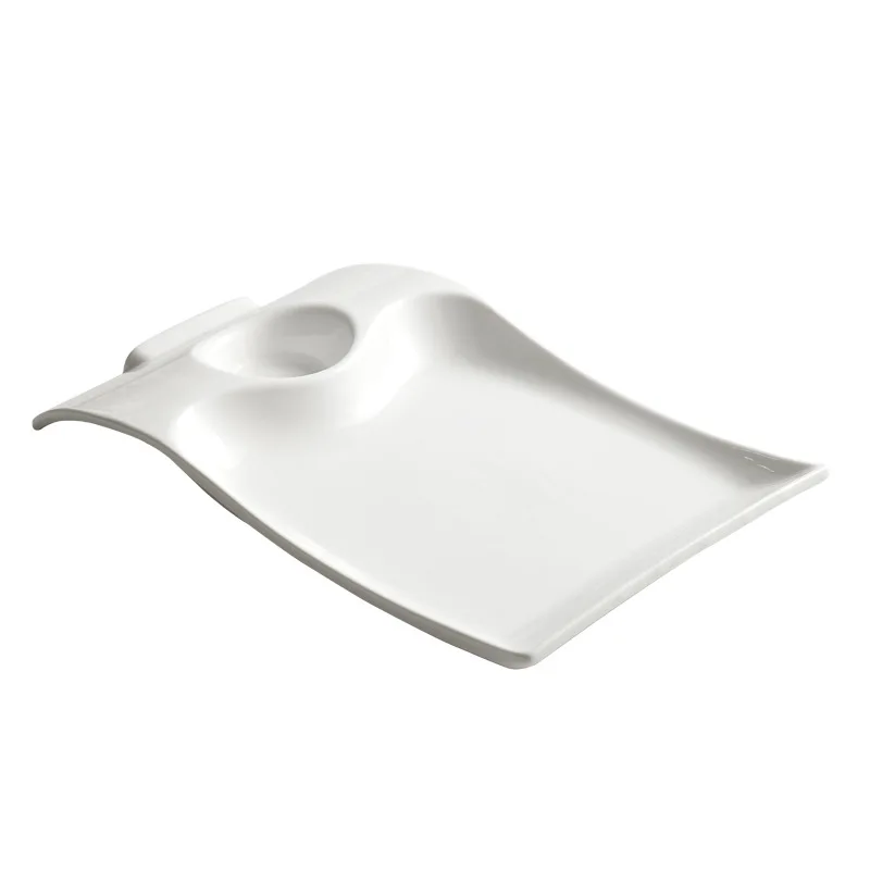 

CX ceramic roast duck plate with shrimp plate, household high-end hotel dumpling plate with vinegar plate