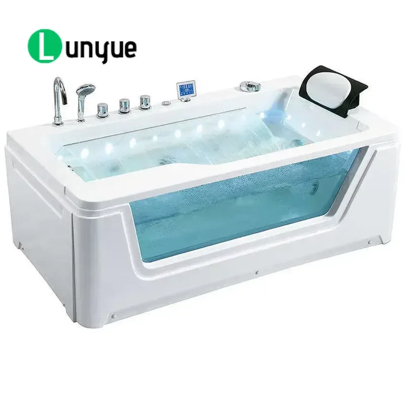 Modern Acrylic Bathtub with Air Massage and Shower Function Drainage System for Bathroom Home Spa Relaxation