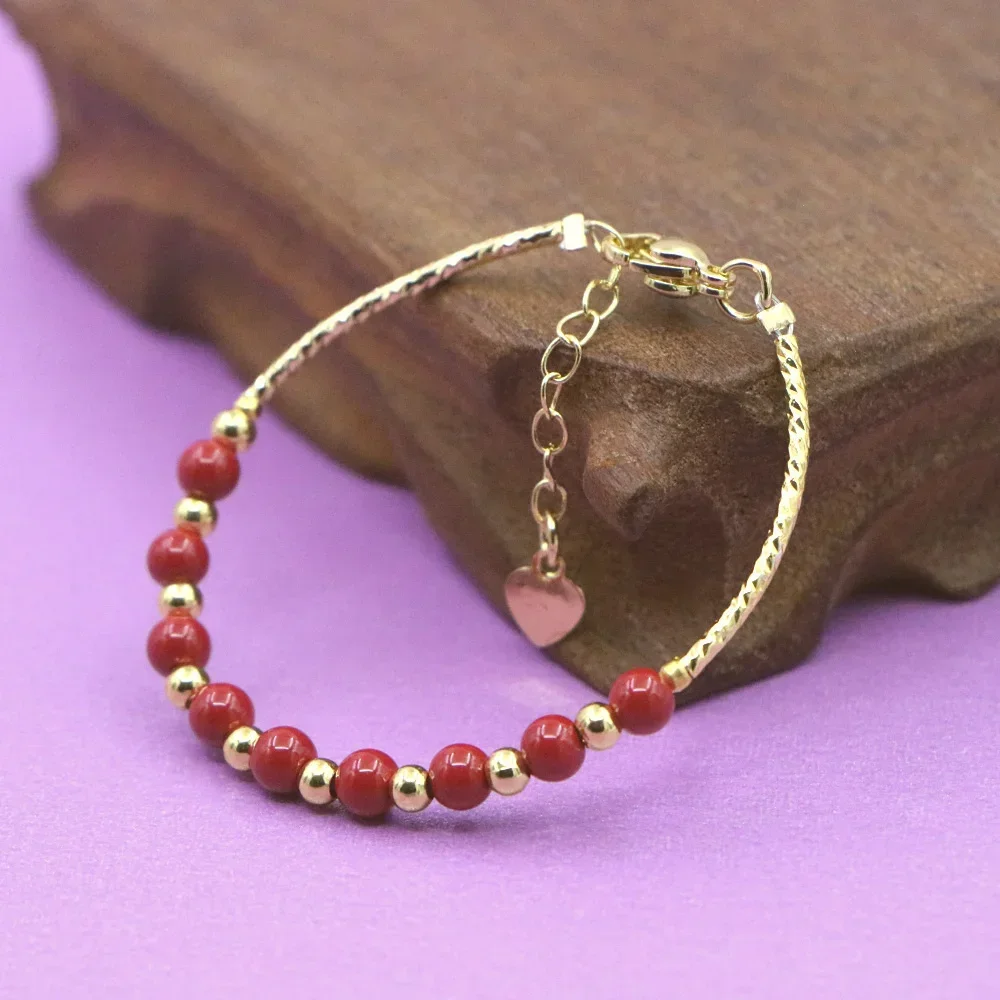 Charm Lovely Red Bracelet Baby Girls Lobster Clasp Pearl Beads Accessories Girls Yoga Christmas Wedding Gift Jewelry Fashion