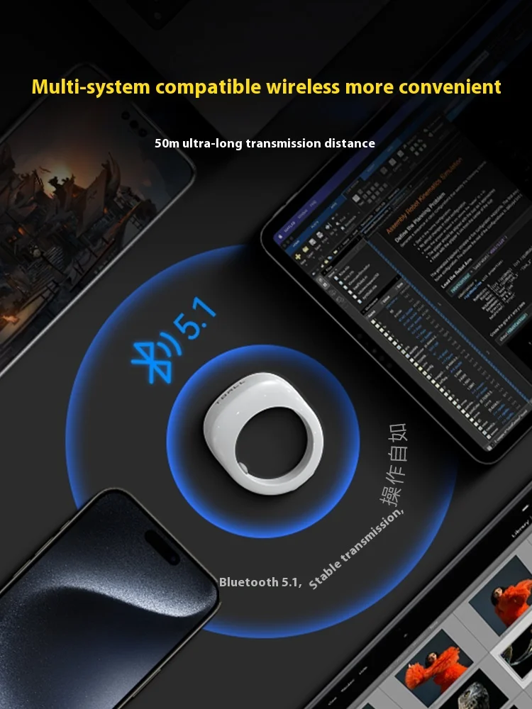 Toall L Ring Pro Ring Mouse Remote Control Bluetooth Wireless Intelligent Ai Ring Mouse Controller Pc For Ipad Mac Tv Smartphone