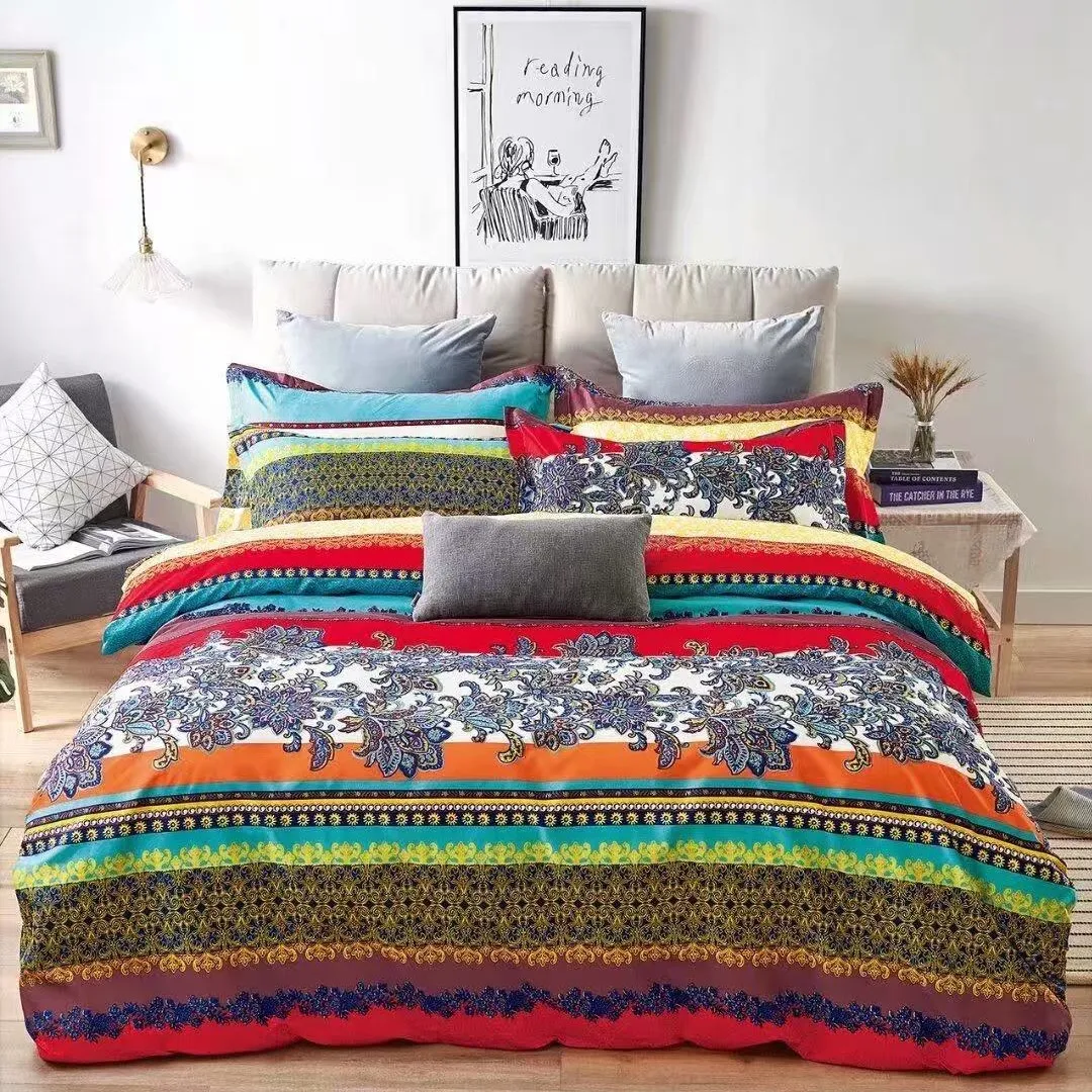 Bohemian Style King Size Bedding Set 3Pcs Duvet Cover Pillowcases Clearance Home Textile