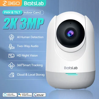 Botslab על ידי 360 c211 אבטחה מצלמה חכמה, 2k wifi ccctv פנימי מצלמה תנועה אנושית גילוי לילה ראיית לילה