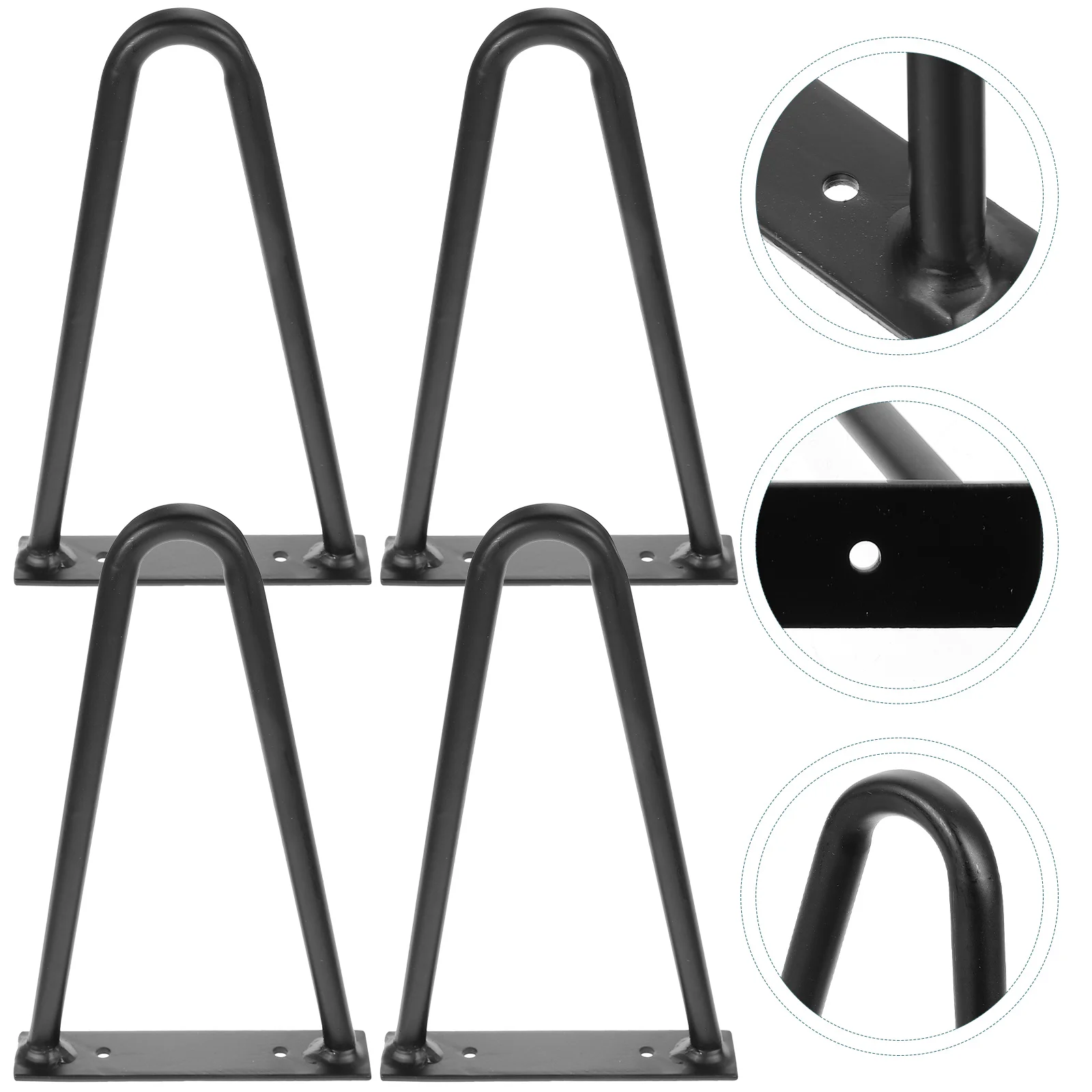 Pernas de mesa diy, 4 unidades, banco de jantar de metal para móveis de grampo de cabelo, mesa de substituição de cadeira de café