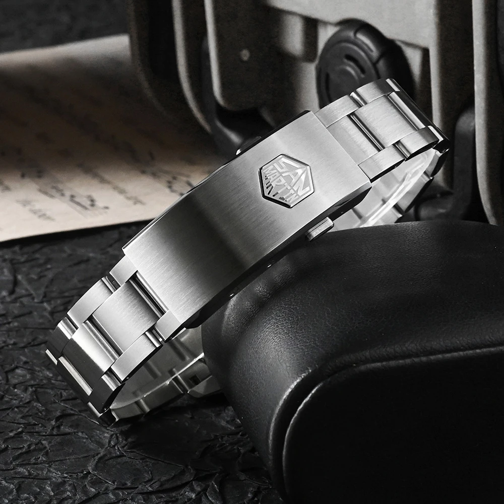 China San Martin 39mm Acero inoxidable hombres deportes Dune textura Dial reloj mecánico automático impermeable 10Bar luminoso SN0129G