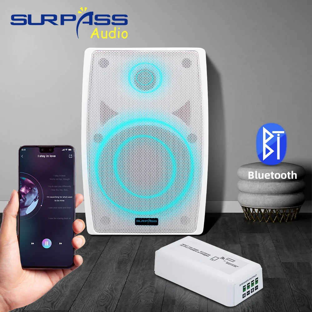 

Smart Home Theater Mini Portable Bluetooth Amplifier Wall Mounted Speaker Set Home Background Music System for Apartment Cafe