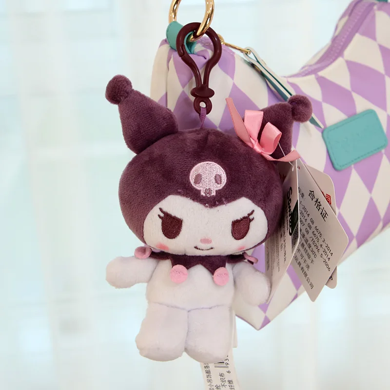 

Плюшевый брелок-подвеска Sanrio Hello Kitty с помпоном, маленькие кавайные плюшевые игрушки, кукла-подвеска Куроми, подарки для детей на день рождения