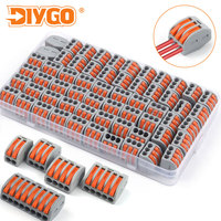 50/60PCS Push-in Type Lever Wire Connectors 212/213/214/215/218 Compact Cable Quick Splicing Tool Butt Terminal Block 250V/32A