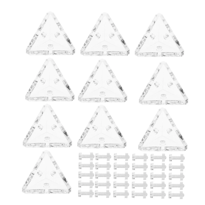 

10/20pcs Clear Acrylic Corner Brackets Connectors Acrylic Angled Connectors for Shelves & Cabinets