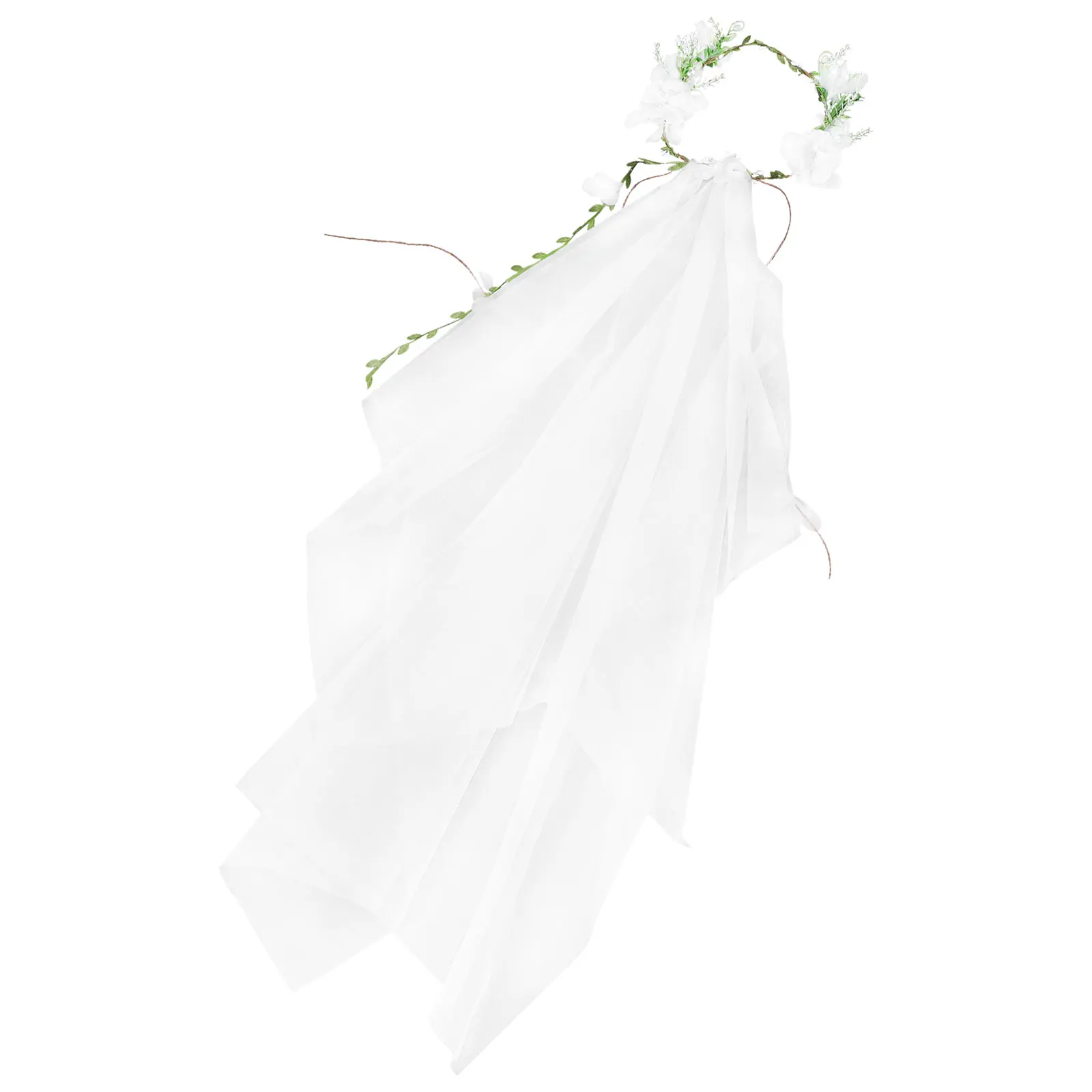 

Flower Bride Decor Rattan Woman Veil Wedding Headband Bridal Garland Lightweight Bachelorette Veil Crown Hair Accessories