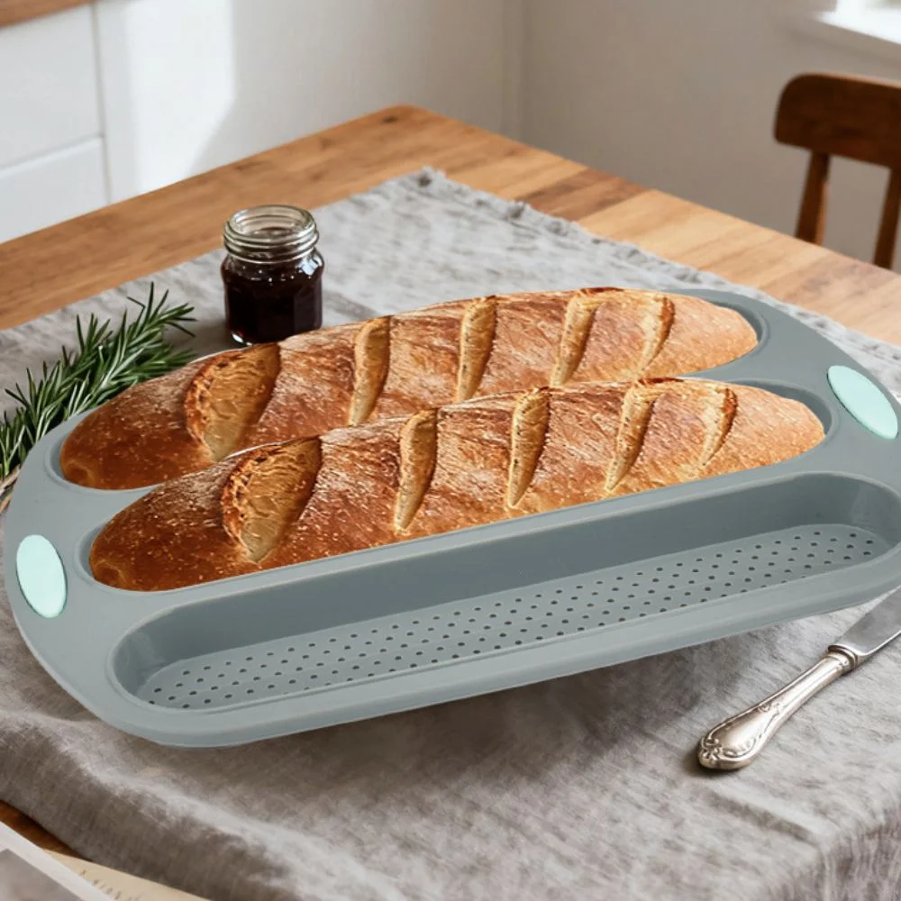 Household Non-stick Silicone Bread Pan Heat-resistant Anti-scalding Baking Mold Rectangular Easy Release Baking Tray Microwave