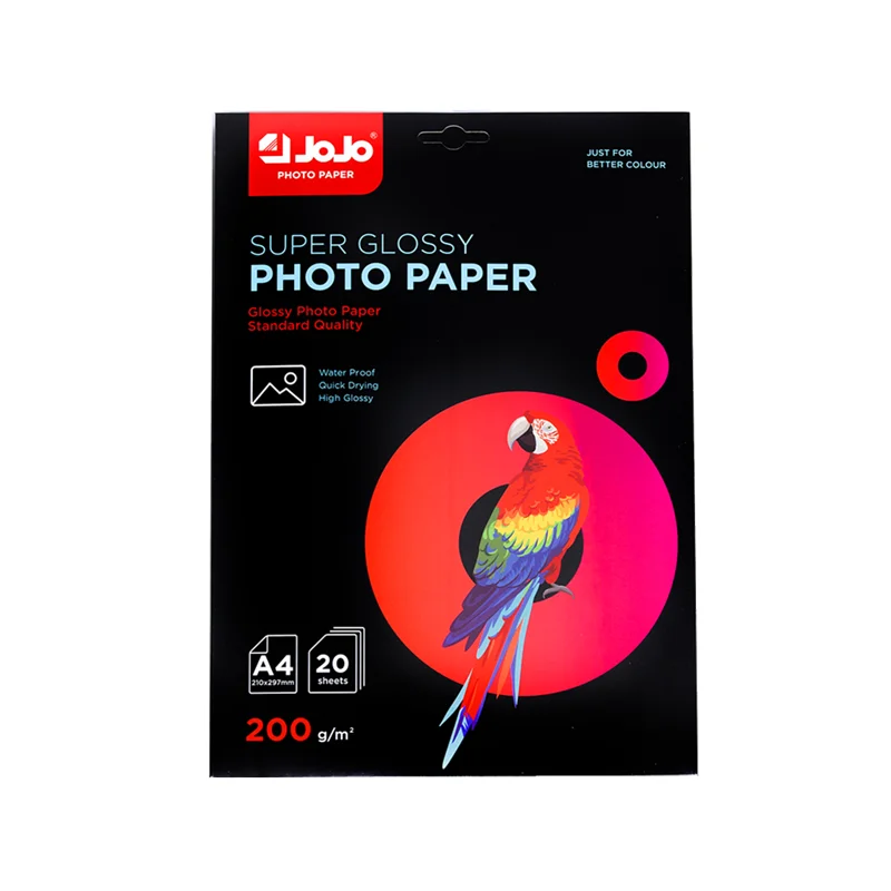 JOJO China Manufacturer Waterproof 200g High Gloss Single-side Photo Paper