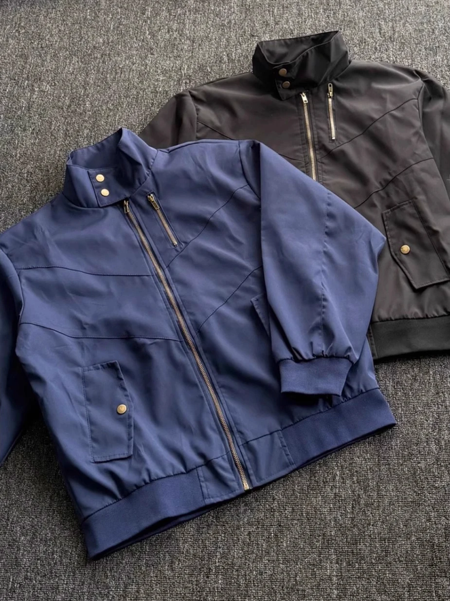 الأمريكية الرجعية الراقية هيكل الشعور رحلة جايت الرجال ربيع الخريف كلينفيت التطريز عادية الوقوف طوق العصرية