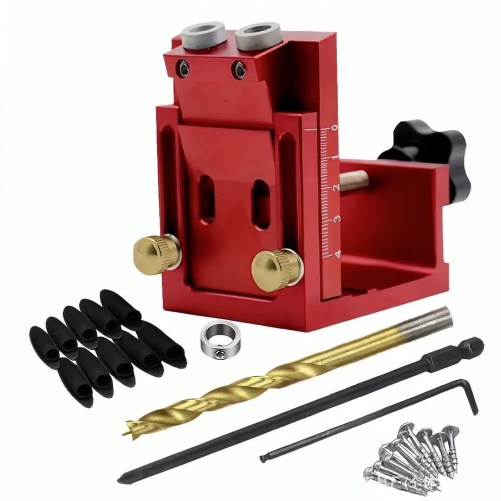 Carpentry Woodworking Drill Guide Pocket Hole Jig 15 Degree Oblique Locator Precise Hole Puncher For Wood Joint Connection