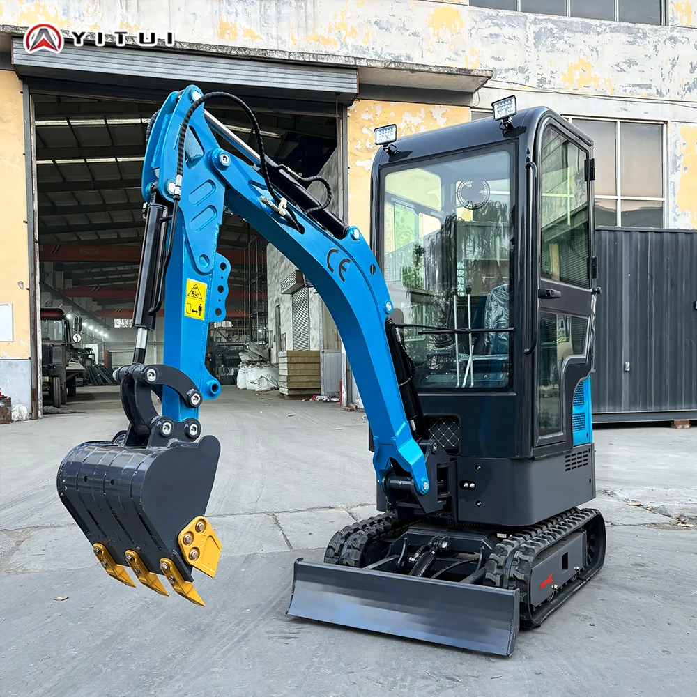 Customized 1.3ton Mini Excavator Hydraulic System Deep Digging Low Noise For Narrow Space Renovation Earthmoving Work