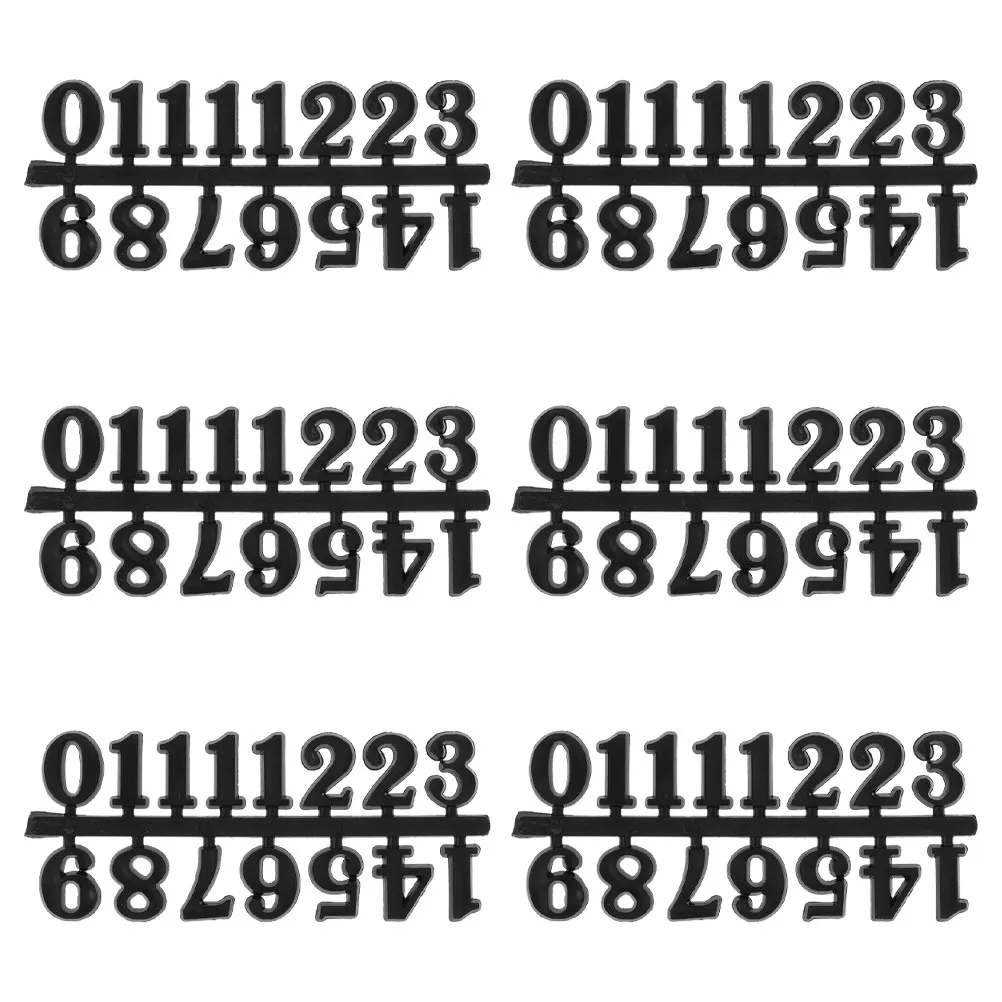 6Sets Clock Arabic Number Plastic DIY Digital Numbers Repairing Clock Parts for Home Decor DIY Projects Hands Replacement Parts
