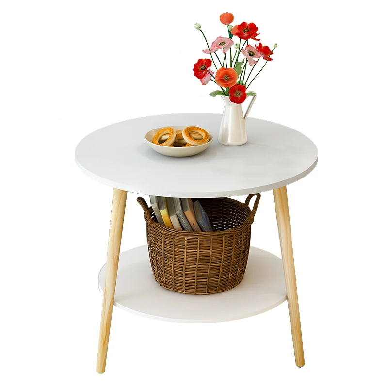 U-BEST Nordic Office Coffee End Table Bedroom Living Room Furniture Wooden Round Magazine Shelf Small Tea Table Console Table