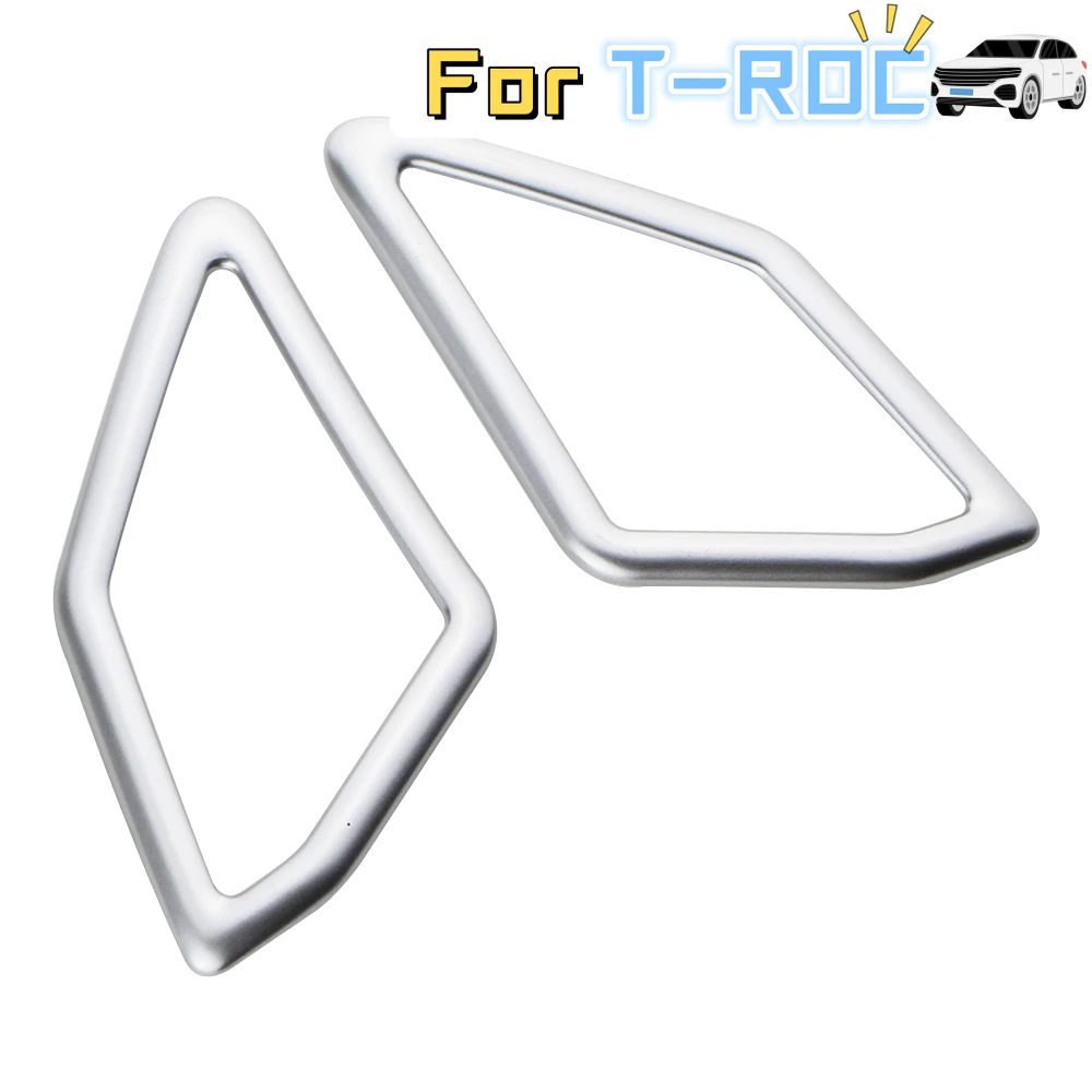 2Pcs ABS/Steel for Volkswagen VW T-Roc TROC 2018 - 2023 Car Front Window Audio A Pillar Speaker Circle Cover Trim Stickers